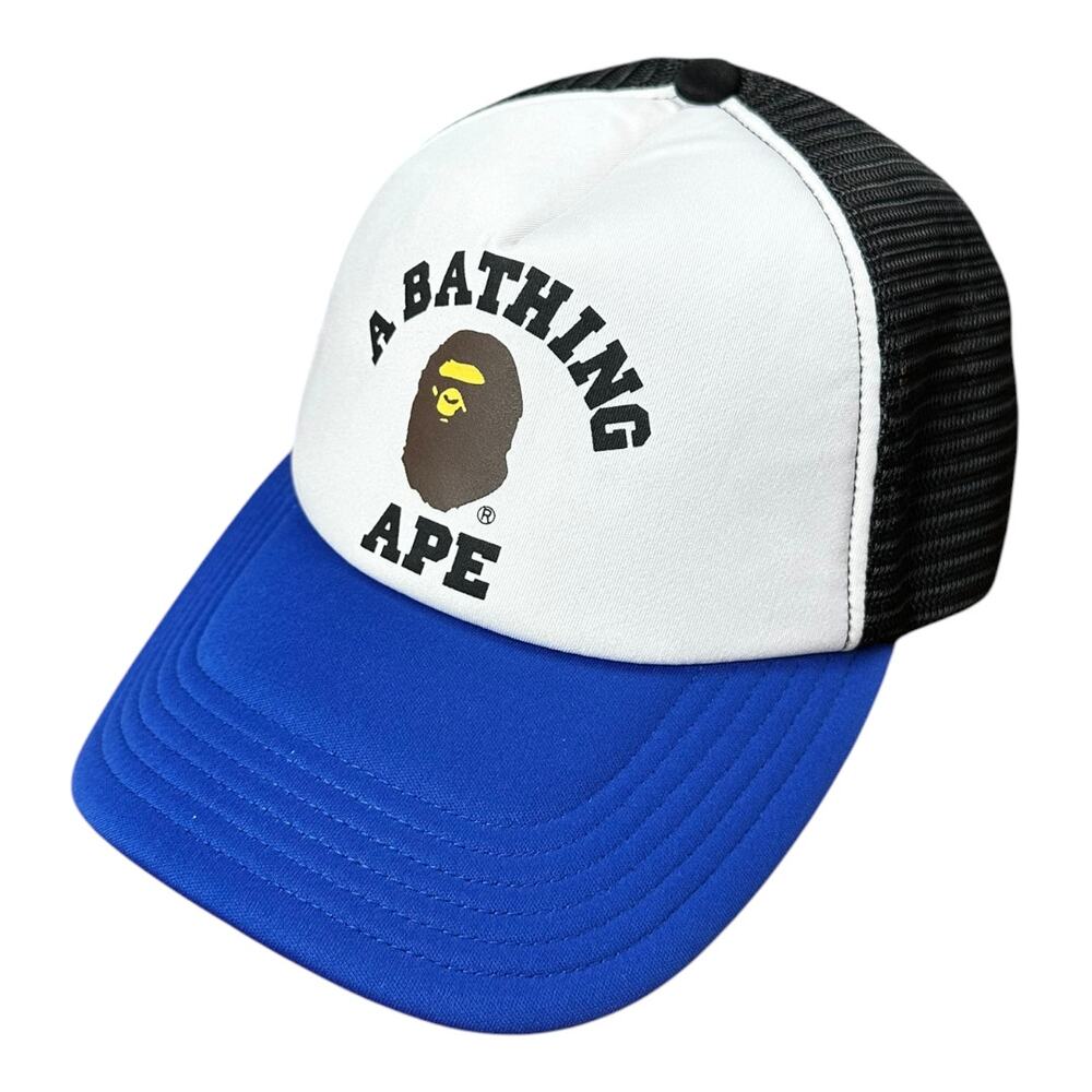Bape BlueCollege Logo Trucker Hat